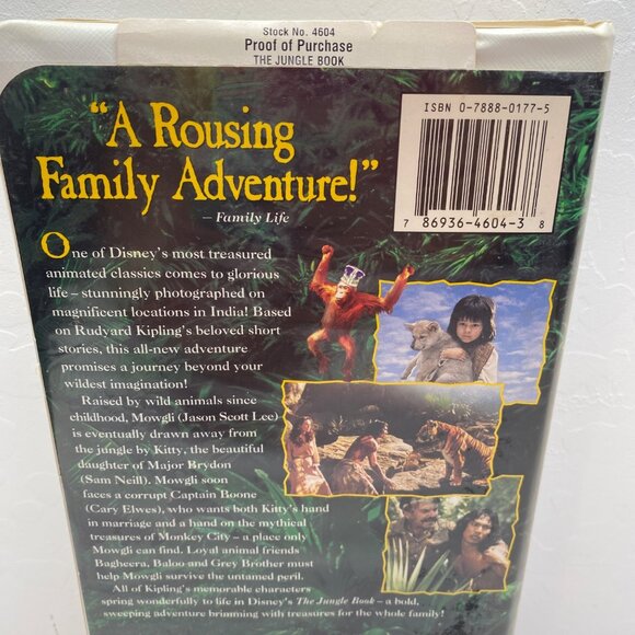 Vintage 1994 Disney's Rudyard Kipling's The Jungle Book VHS Tape Clamshell CAse - Picture 3 of 9